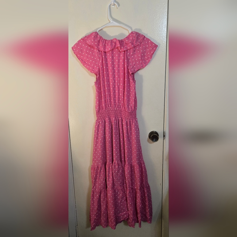 Draper James Pink and White Polka Dot Kids Dress